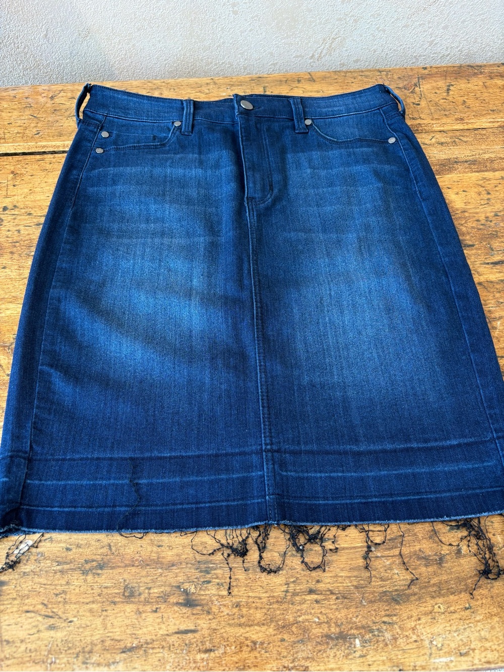 Liverpool Dark Blue Denim Midi Skirt